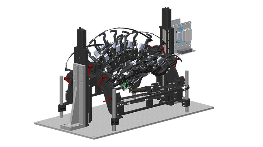 rendering of a manipulator in the MIS with a three-axis motorized stage assembly and a neuropixels probe